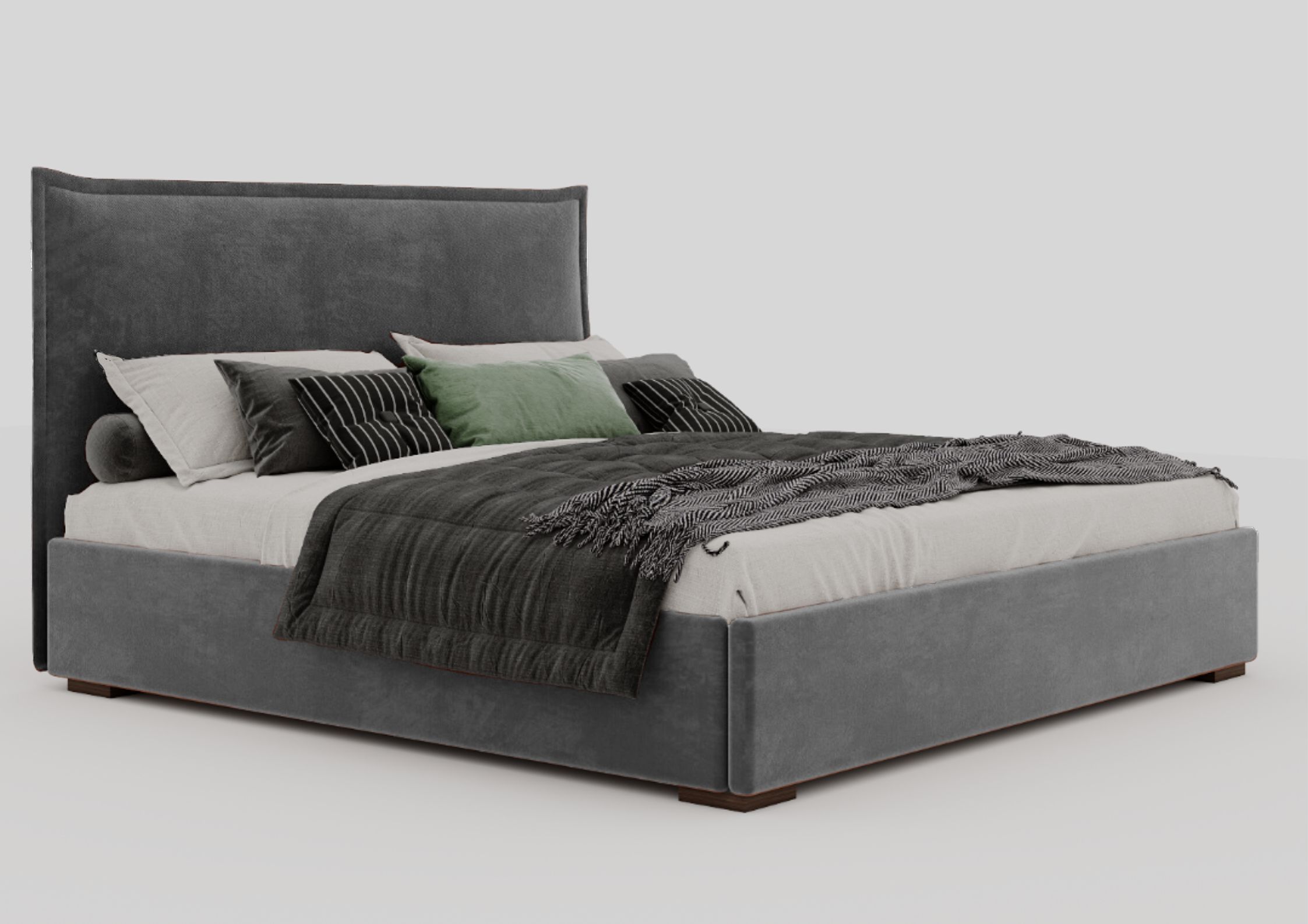 Grafitowe łózko 180x200cm